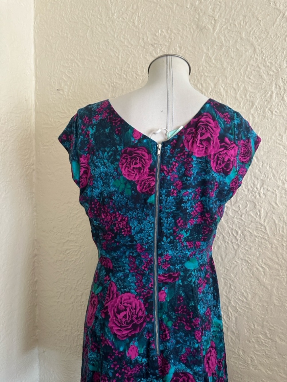 Plenty by Tracy Reese Mareena Dress 12 Blue Purple Floral Stitch Fix NWT - Picture 6 of 10